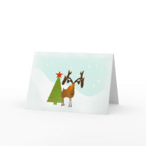 Christmas Moose Greeting Card