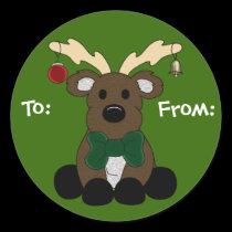 Christmas Moose Gift Tag stickers