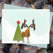 Christmas Moose Postcard