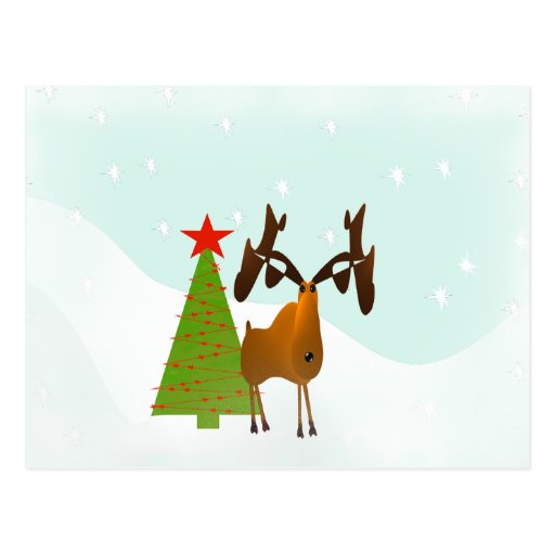 Christmas Moose Postcard