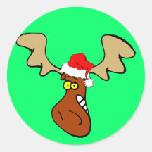 Christmas moose sticker