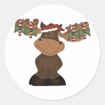 Christmas Moose Stickers