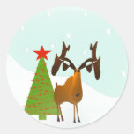 Christmas Moose Stickers