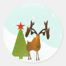 Christmas Moose Stickers