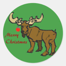 Christmas Moose Stickers