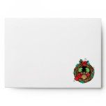 christmas moose wreath design envelopes