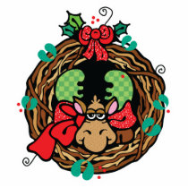 christmas moose wreath design photo sculptures
