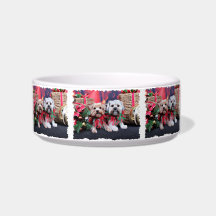 Christmas - Morkie - Jackie and Tabby Pet Food Bowls
