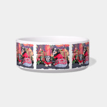 Christmas - Morkie - Lucy and Mini Aussie - Sophie Cat Water Bowls