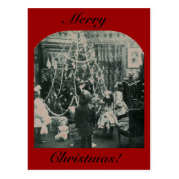 Christmas Morning - Vintage Stereoview Postcard