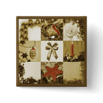 Christmas mosaic button