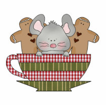 christmas mouse and gingerbread cup photo sculptures