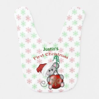 Christmas Mouse, Baby's First Christmas Baby Bib