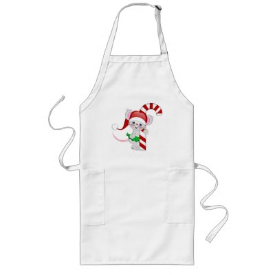 Christmas Mouse Candy Cane aprons