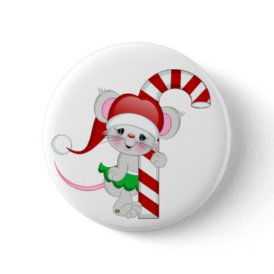 Christmas Mouse Candy Cane buttons