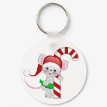 Christmas Mouse Candy Cane keychains by Kadoodles Christmas Mouse Candy Cane keychains