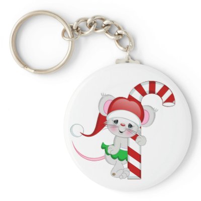 Christmas Mouse Candy Cane keychains