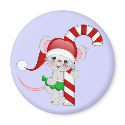 Christmas Mouse Candy Cane magnets