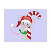 Christmas Mouse Candy Cane postcards