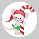 Christmas Mouse Candy Cane stickers