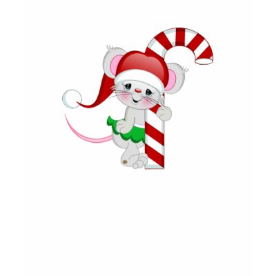 Christmas Mouse Candy Cane t-shirts