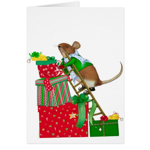 Christmas Mouse Christmas Card Zazzle