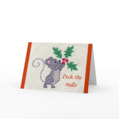 Christmas Mouse Cross Stitch card