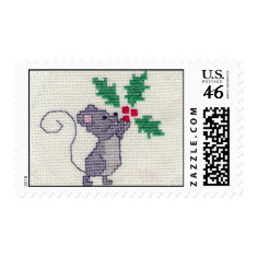 Christmas Mouse Cross Stitch stamp