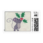 Christmas Mouse Cross Stitch postage
