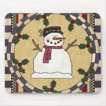 Christmas Mousepad - Cute Snowman