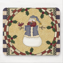Christmas Mousepad - Dressed Snowman
