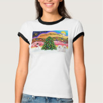 Christmas Music 2 - Bichon Frise (two) t-shirts