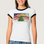 Christmas Music 2 - Bichon Frise (two) t-shirts
