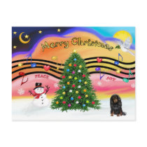 Christmas Music 2 - Dachshund (long haired BT) postcards