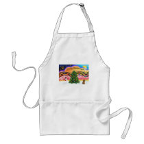 Christmas Music 2 - Dachshund (long haired sable) aprons by dogartchristmasgifts Christmas Music 2 - Dachshund (long haired sable) aprons