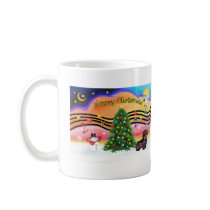 Christmas Music 2 - Dachshund (wire haired-brown) mugs