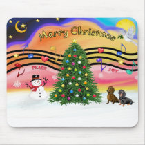 Christmas Music 2 - Dachshunds (two) mousepads