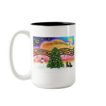 Christmas Music 2 - Dachshunds (two) mugs