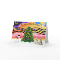 Christmas Music 2 - Fox Terriers (two Wire Haired) cards by dogartchristmasgifts Christmas Music 2 - Fox Terriers (two Wire Haired) cards