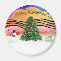 Christmas Music 2 - French Bulldog 1 Magnets