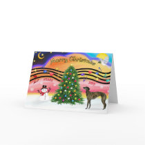Christmas Music 2 - Greyhound (brindle 8) cards by dogartchristmasgifts Christmas Music 2 - Greyhound (brindle 8) cards