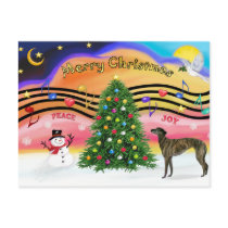Christmas Music 2 - Greyhound (brindle 8) postcards