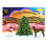 Christmas Music 2 - Greyhound (brindle 8) Post Card
