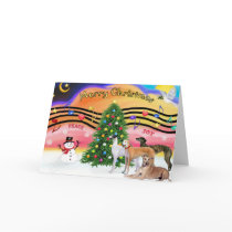 Christmas Music 2 - Greyhounds (four) cards by dogartchristmasgifts Christmas Music 2 - Greyhounds (four) cards