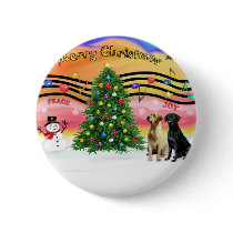 Christmas Music 2 - Labrador Retrievers (two) buttons