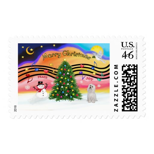 Christmas Music 2 - Maltese 3 Stamp