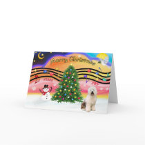 Christmas Music 2 - Old English Sheepdog 3 cards by dogartchristmasgifts Christmas Music 2 - Old English Sheepdog 3 cards