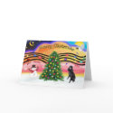 Christmas Music 2 - Poodle (black Standard) cards by dogartchristmasgifts Christmas Music 2 - Poodle (black Standard) cards