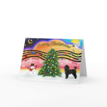 Christmas Music 2 - Portuguese Water Dog 2 cards by dogartchristmasgifts Christmas Music 2 - Portuguese Water Dog 2 cards