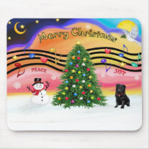 Christmas Music 2 - Pug (black) mousepads